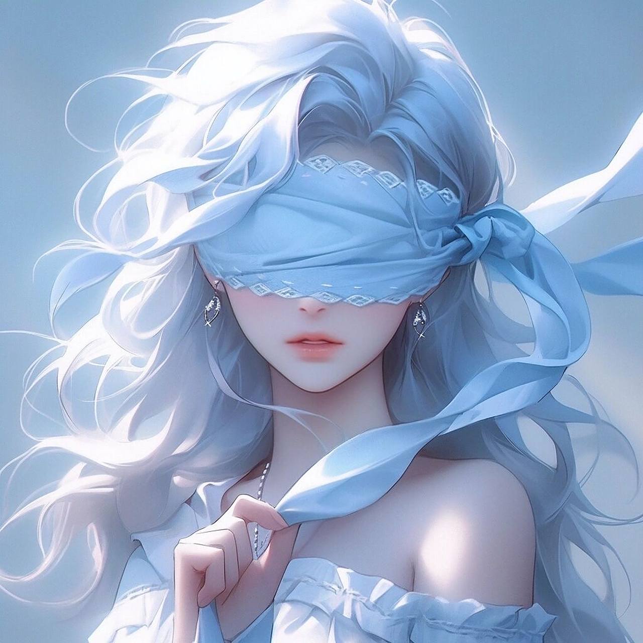 女生头像丨蓝色,眼罩