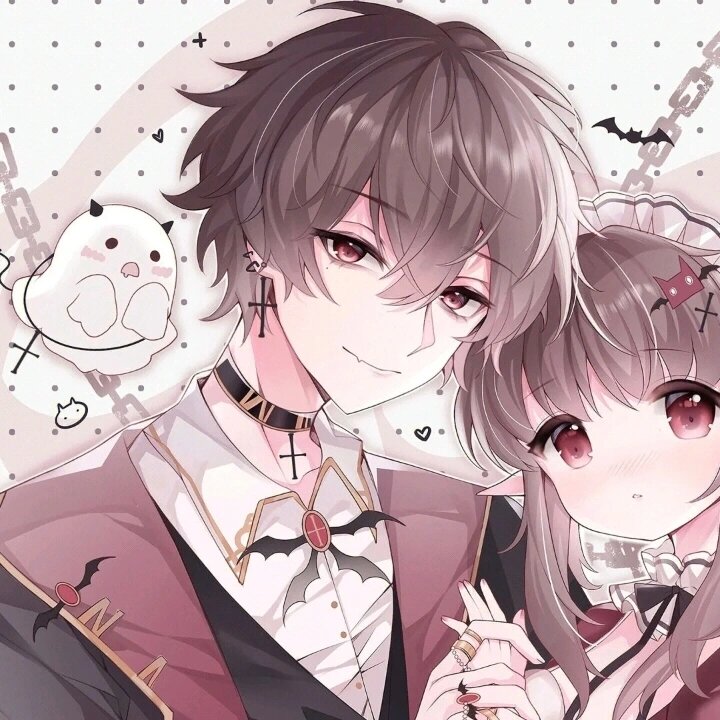 同一系列同一造型不同颜色的动漫情侣头像