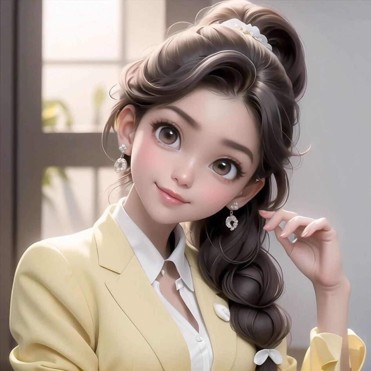 高马尾房地产销售员头像,女生头像9195 喜欢这种干净利落的感觉