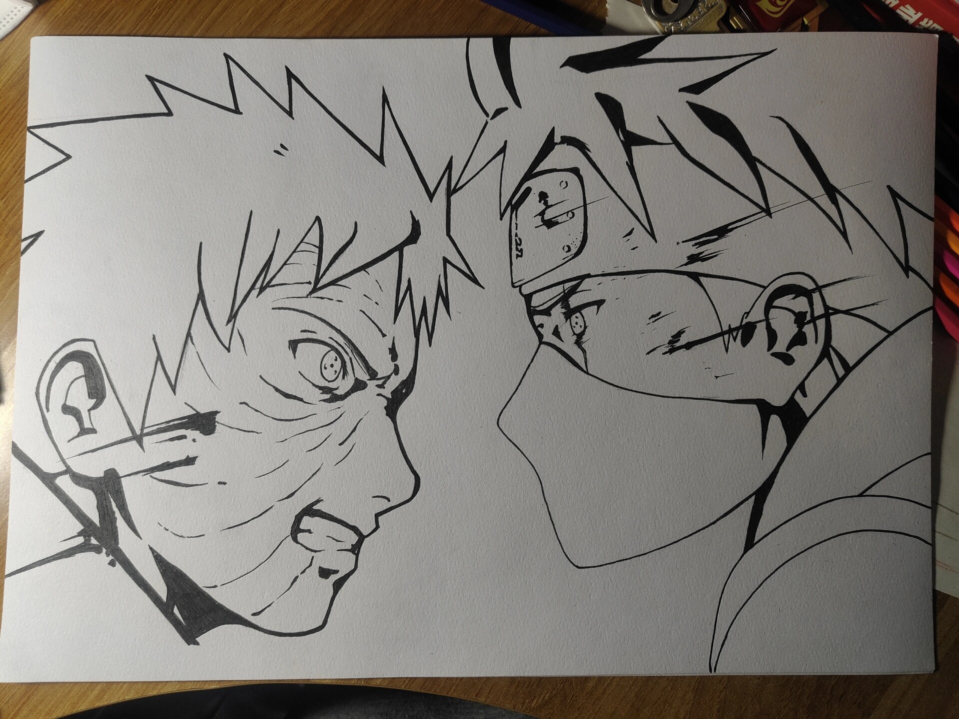 手绘带土vs卡卡西