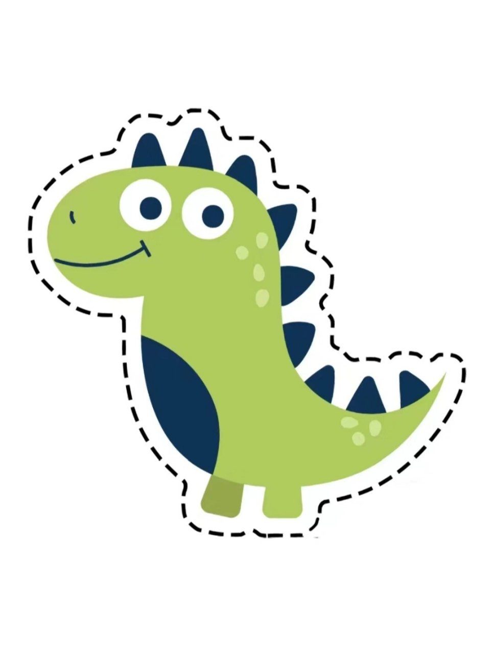 可爱的恐龙图案剪纸素材 03也可以做成卡片和宝贝认识小恐龙