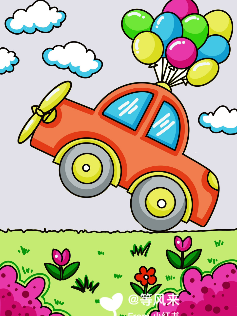 小汽车07 简笔画 儿童画 创意画 #儿童简笔画# #创意儿童画# #创意