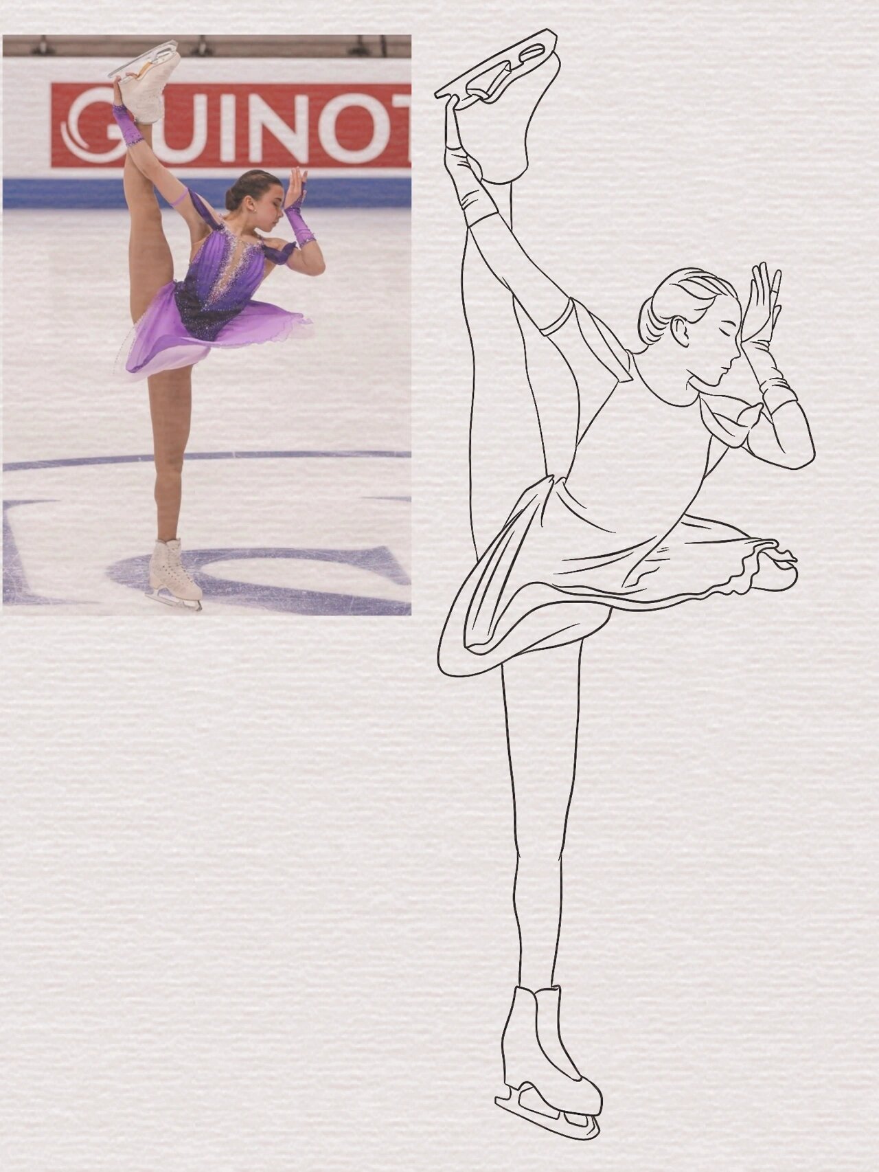 花样滑冰ipad绘画procreate|速写线稿含步骤 长按保存 可临摹 可上色