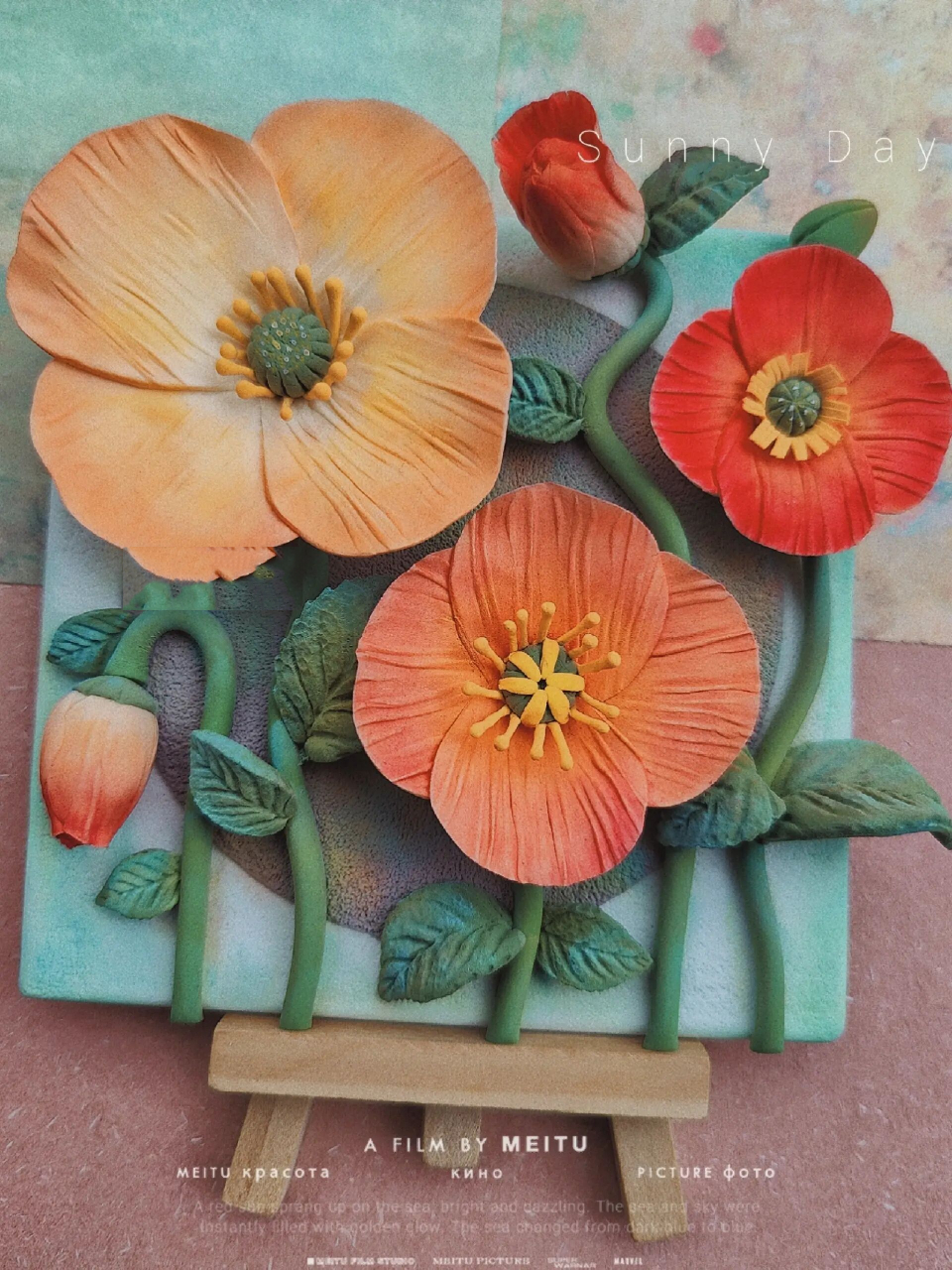 超轻粘土 / 虞美人-粘土装饰画教程9315 春花秋月何时了,往事知