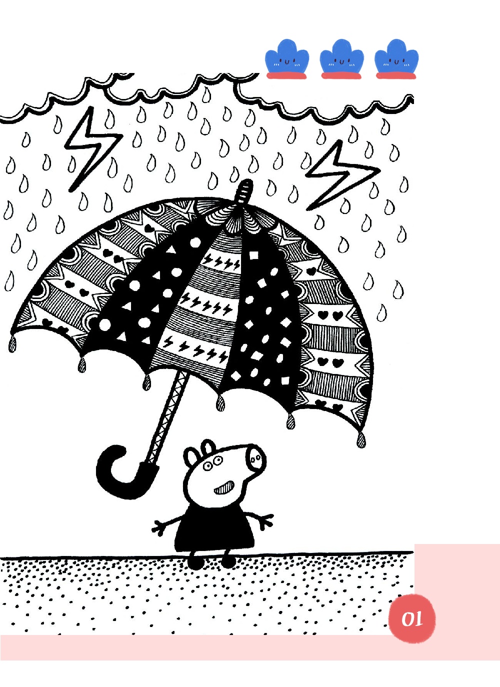 今天是一组线描雨伞创意画  需要的姐妹可以直接打印练习哦