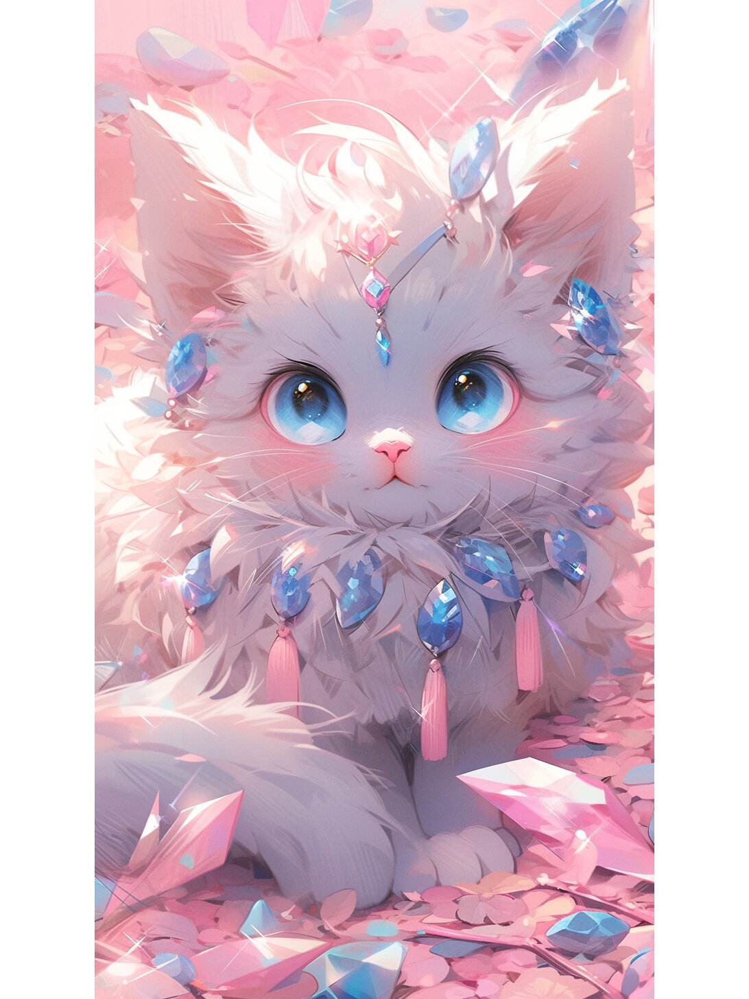 粉色梦幻:可爱粉色小猫咪