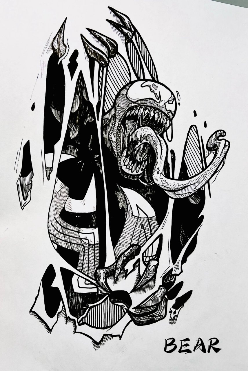 黑白手绘临摹-漫威