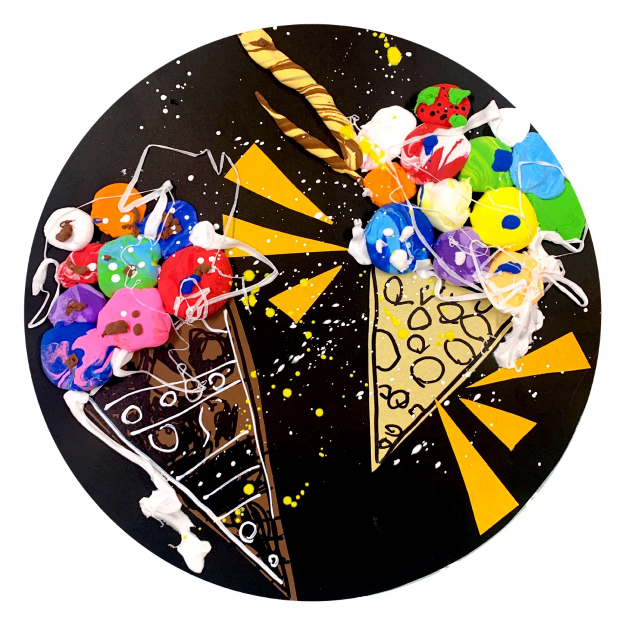 美味的冰激凌90小班美术绘画课教案分享 小班孩儿们做的手工～美味