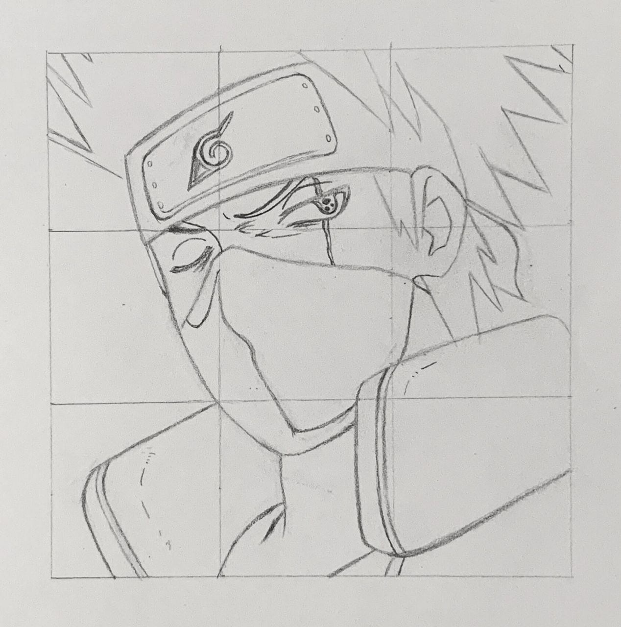 手绘|火影忍者·卡卡西 附线稿过程  旗木卡卡西 ——— 边框:1270