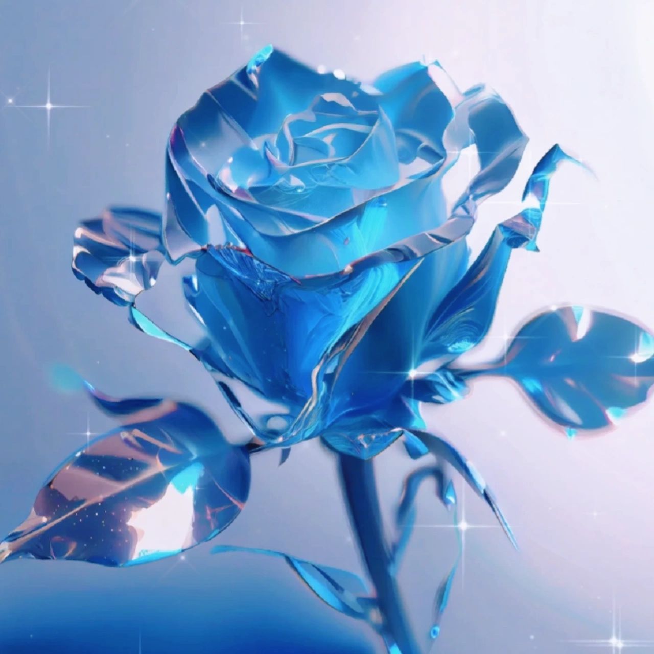 碎冰蓝玫瑰高清图片