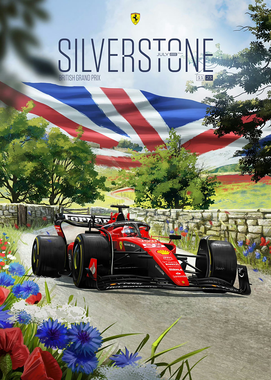 【f1】法拉利车队英国站官方海报!9297  2023f1英国大奖赛f1