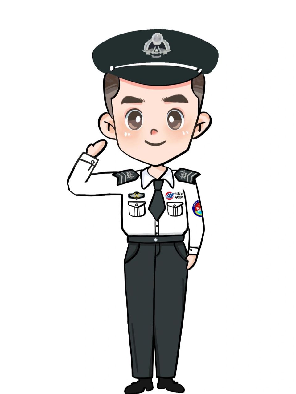 板绘 职业 安检 人物插画 插画 致敬疫情期间冲在一线的勇敢的工作