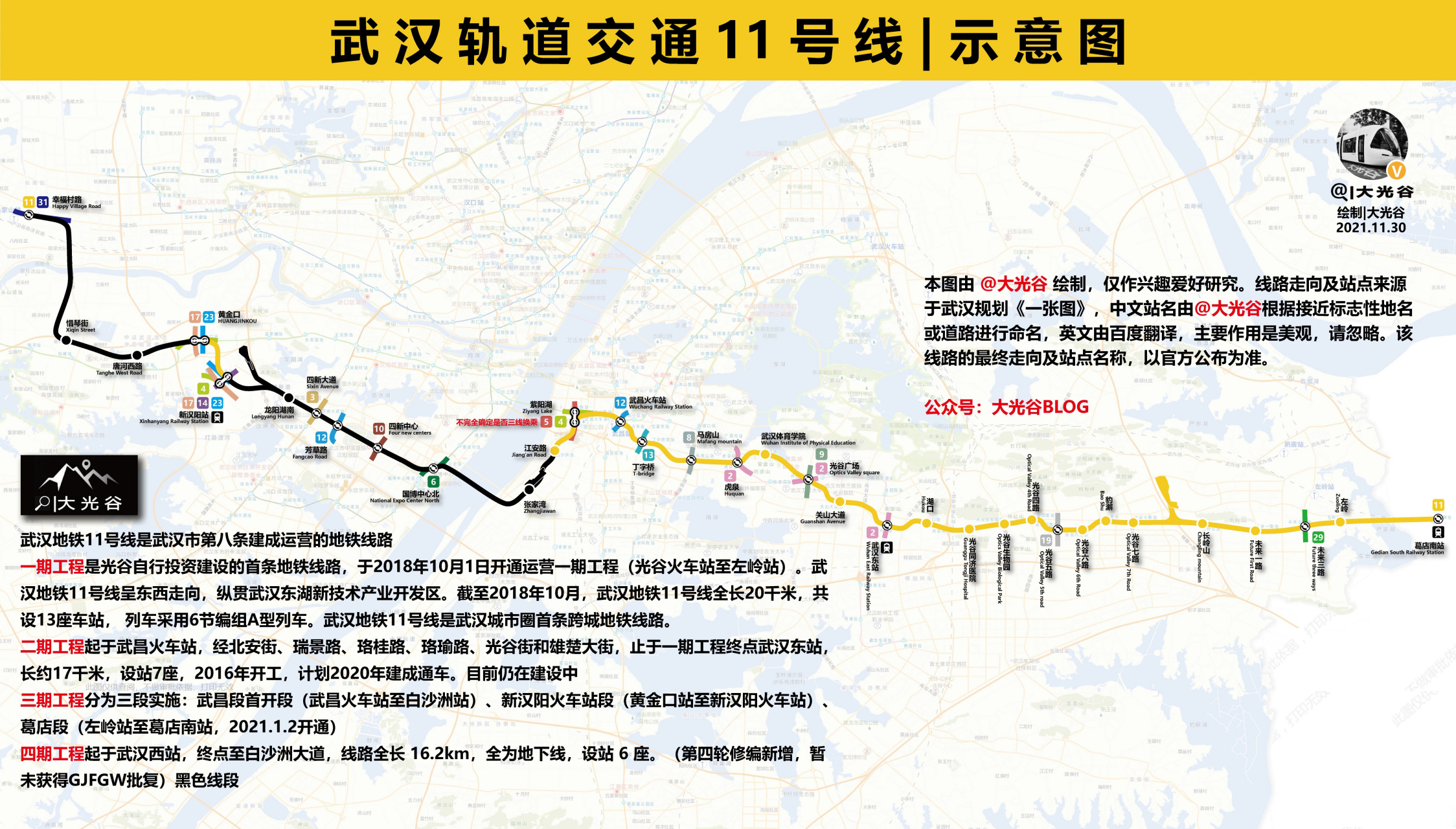 2016年12月21日武汉地铁11号线东段二期体育学院站启动开工,开工