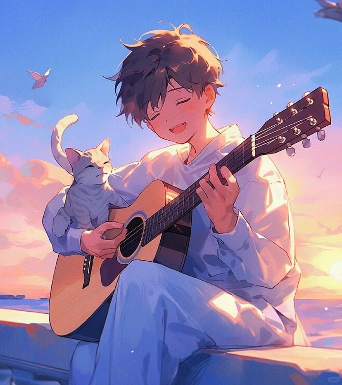 治愈头像92分享一组好看男头&弹吉他的男生