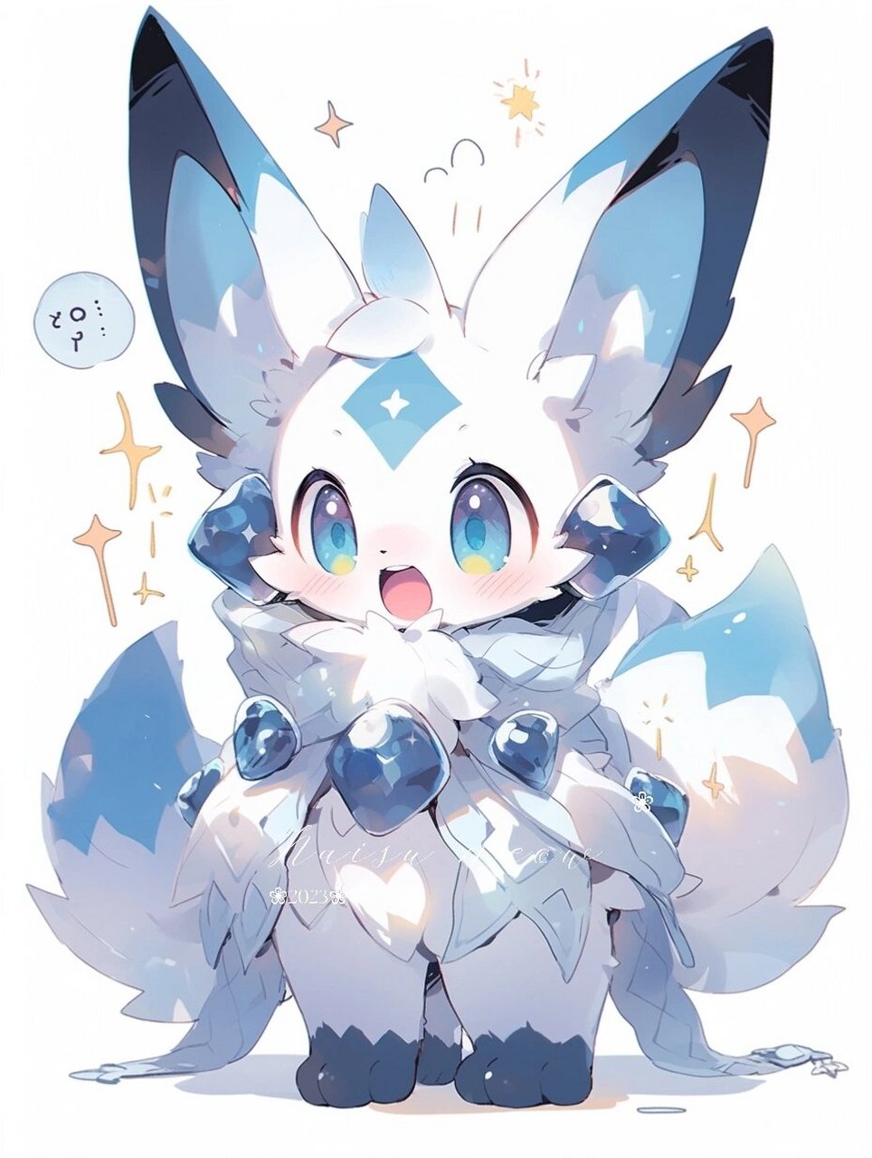 蓝色系|可爱小精灵|萌系兽设 96画风非常宝可梦 数码宝贝,有日系