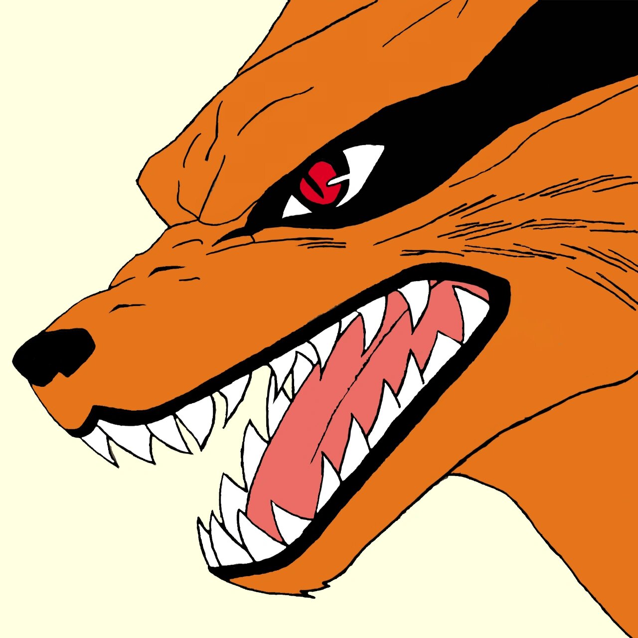 《火影忍者九尾(九喇叭)板绘