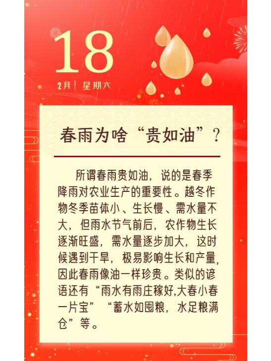 春雨为啥"贵如油"? 所谓春雨贵如油,说的是春季降雨对农业生产的重要