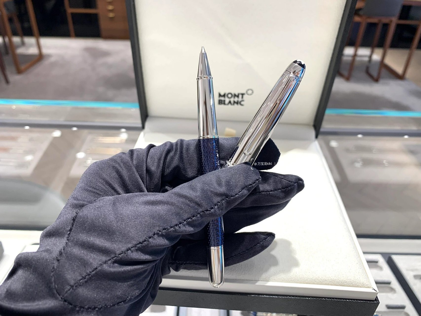 好物分享—万宝龙大班暮蓝双色款特别款钢笔 大班暮蓝双色款贵金属
