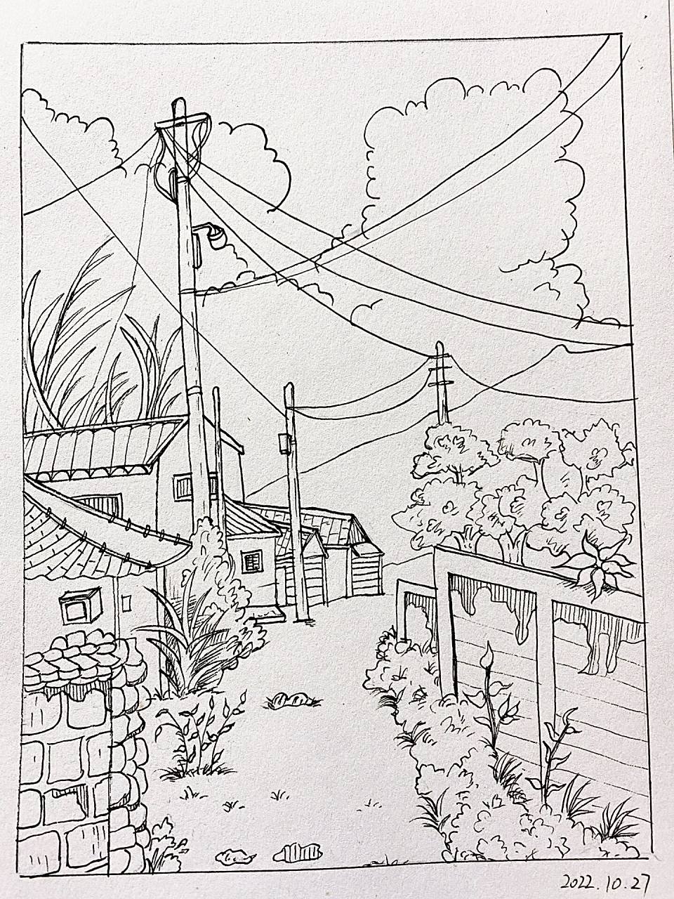 画画228|线稿速写|风景篇|含步骤 由于这段时间一直忙着考试,很长时间