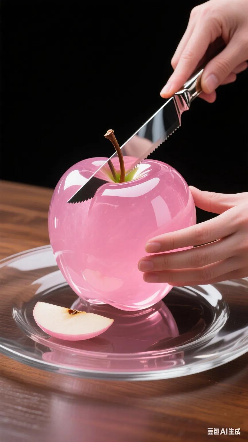 粉嫩苹果的诱惑,一刀切出甜蜜!