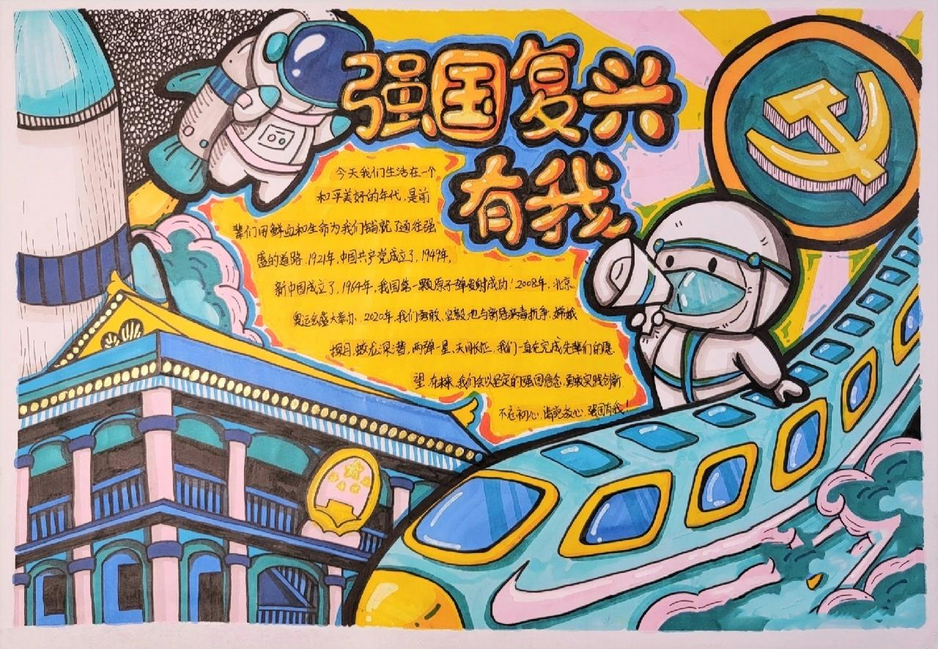 强国复兴有我,主题手抄报 [得意]