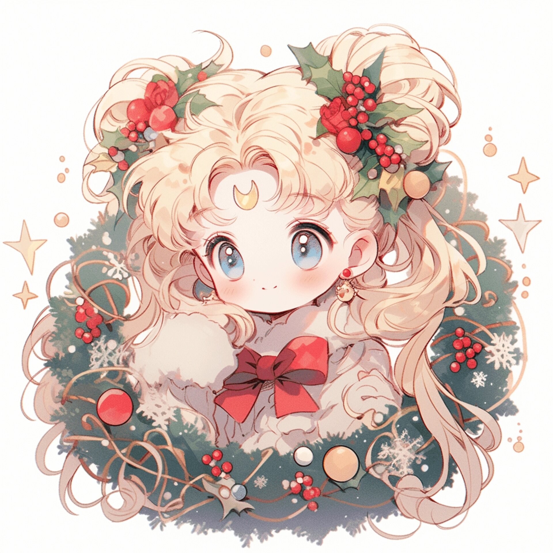 预热,圣诞节美少女战士头像.@深海夜未眠拾柒的动态