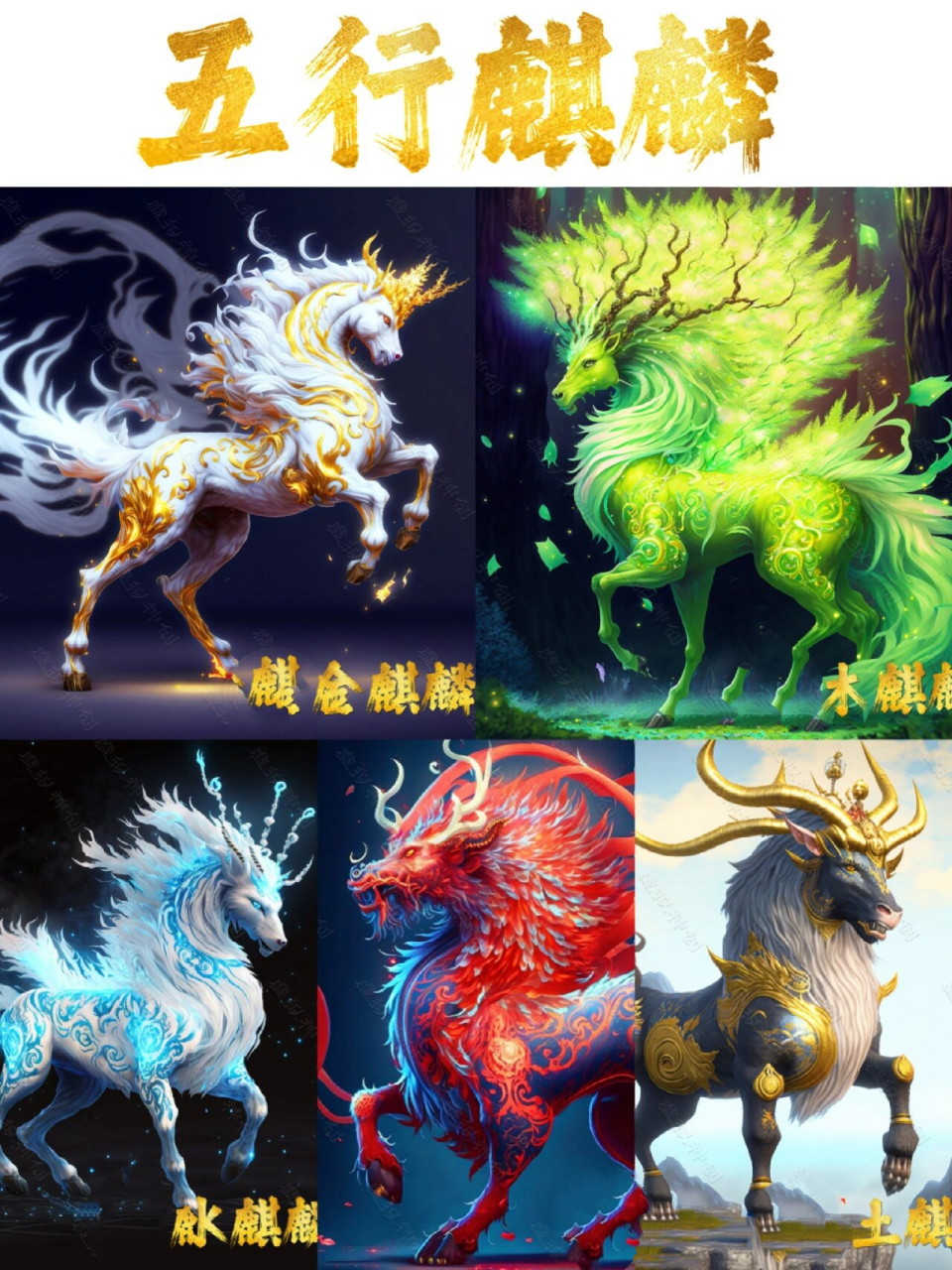 五行麒麟,金木水火土,酷炫来袭!