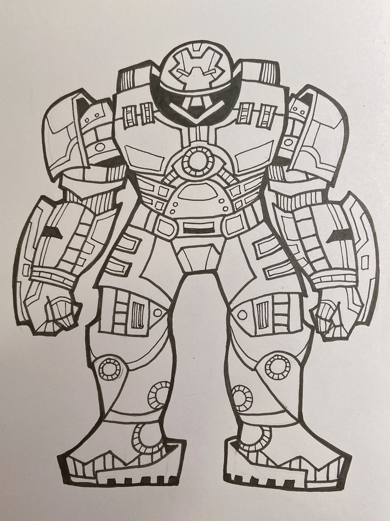 反浩克装甲钢铁侠绿巨人漫威动漫手绘机械