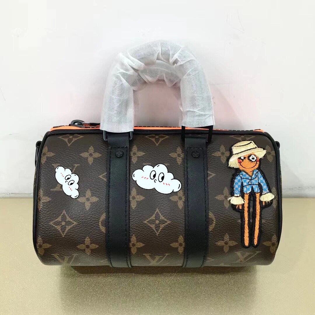 l/v包包 海关货75157515lv路易威登稻草人圆筒包手提包 尺寸