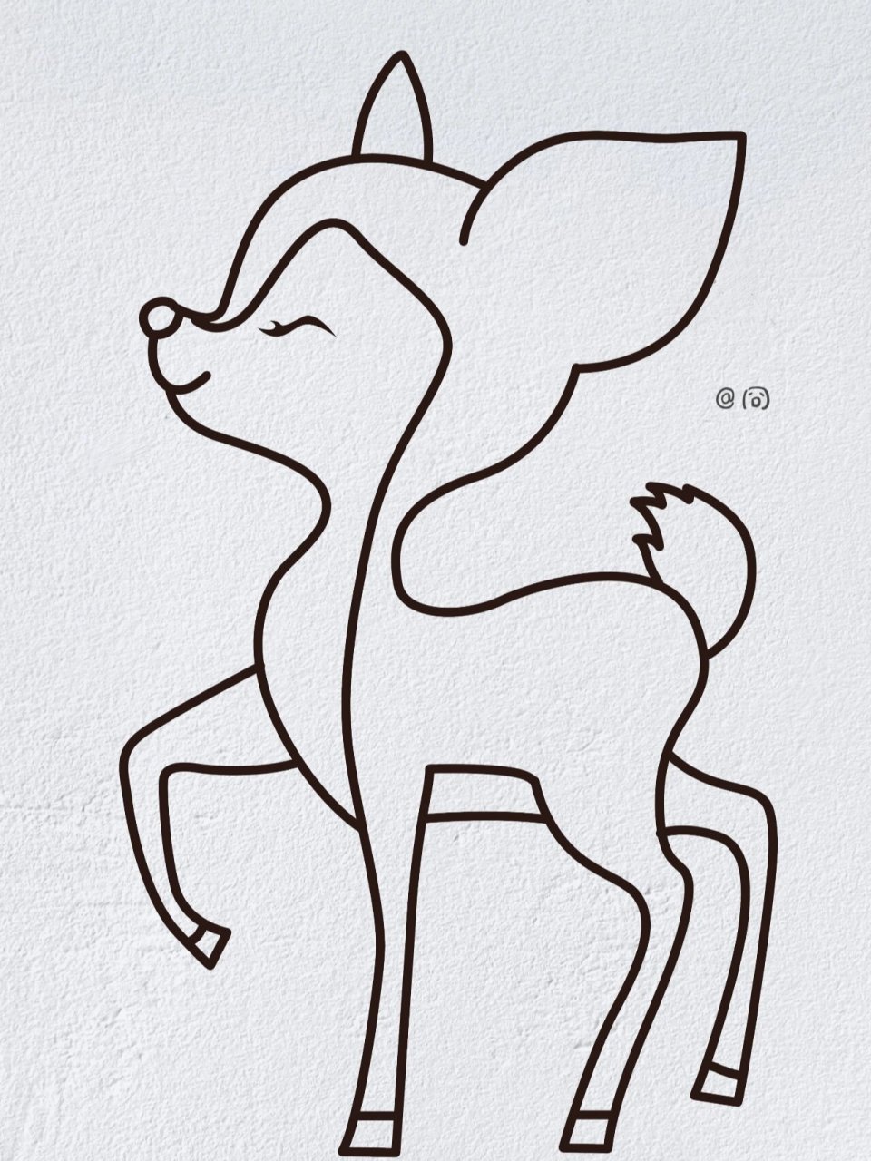 动物简笔画之可爱的梅花鹿(内附过程图)