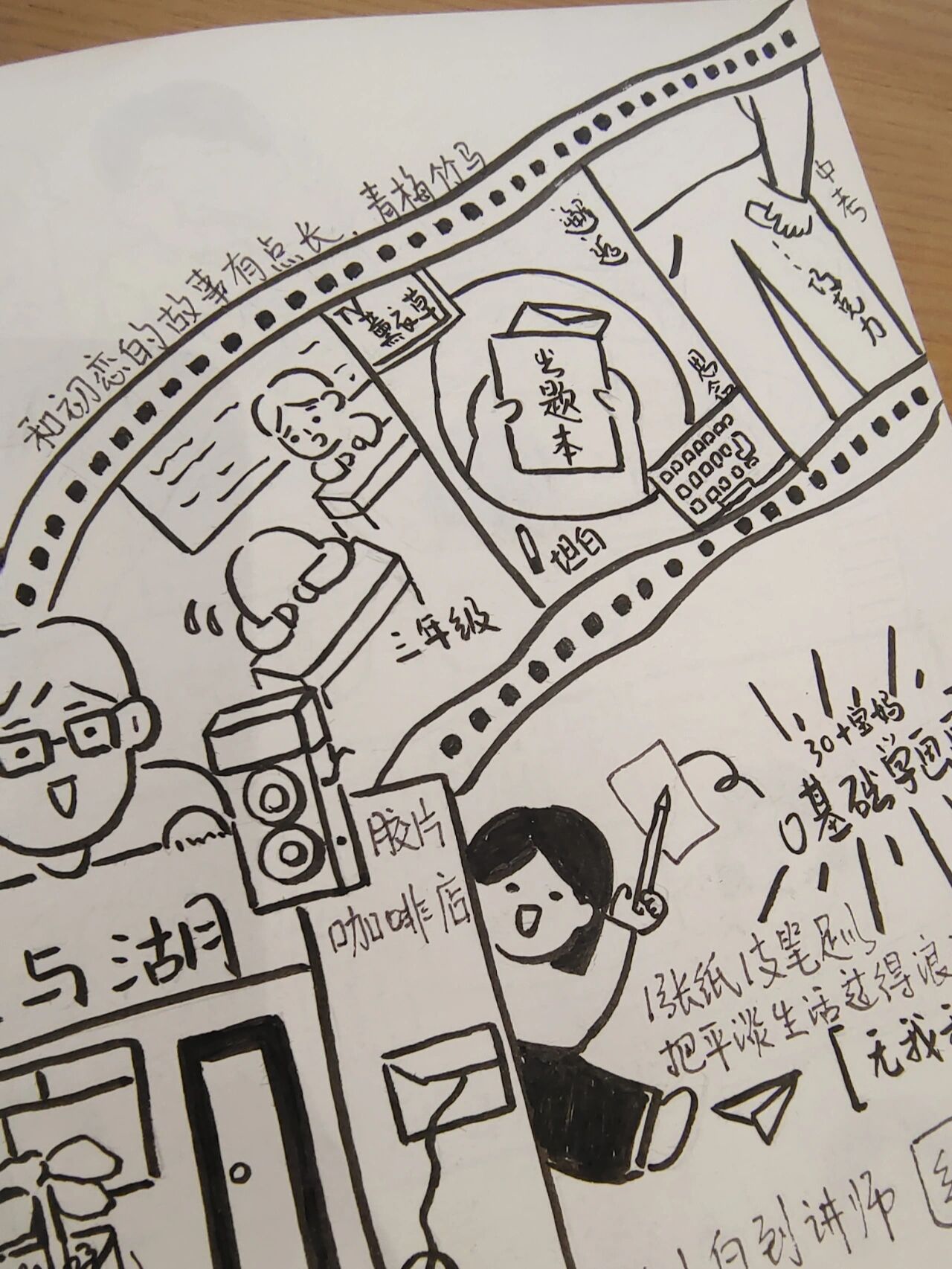 手绘简历 黑白极简 我们可以有趣地介绍自己
