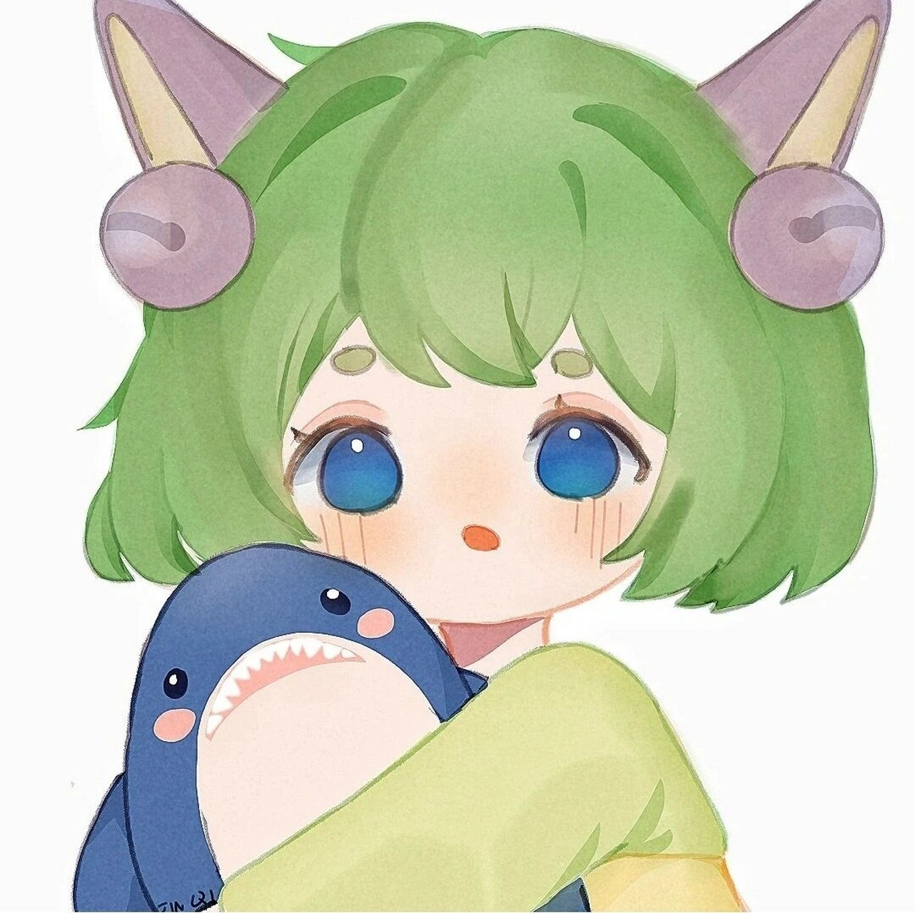 澜与蔡文姬鲨鱼情侣头像 很喜欢这种系列的头像