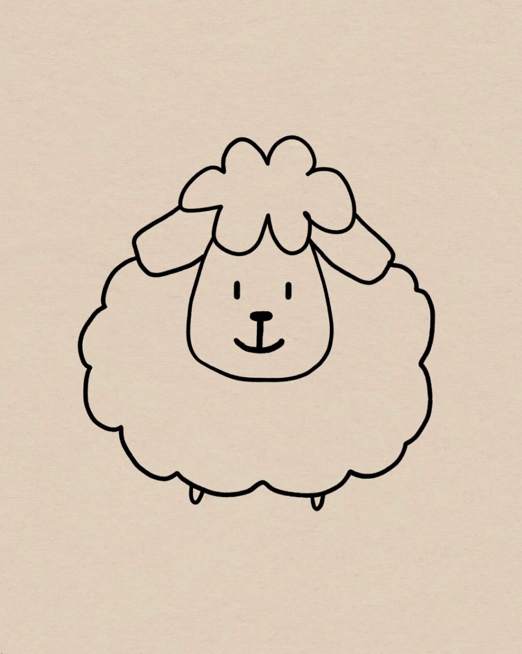 超级可爱又简单的小羊简笔画