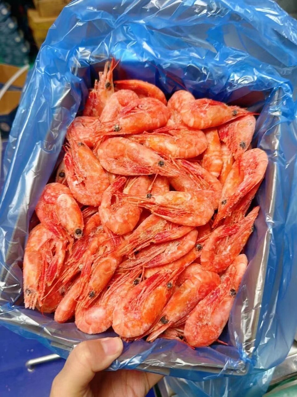 国王70/90全头籽北极虾 北极甜虾就要吃头部满籽的,鲜香甜 北极虾其实