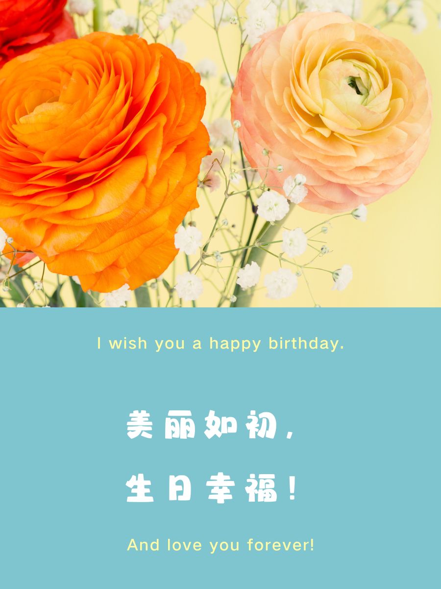 祝女人生日的金句八个字 1 生日快乐