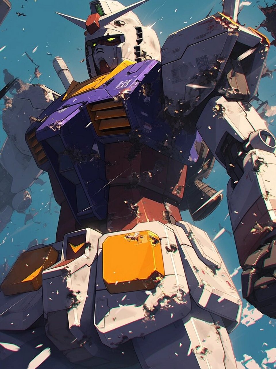 手机壁纸# #iphone壁纸# #二次元# #高达# #插画# #高达壁纸# #机动