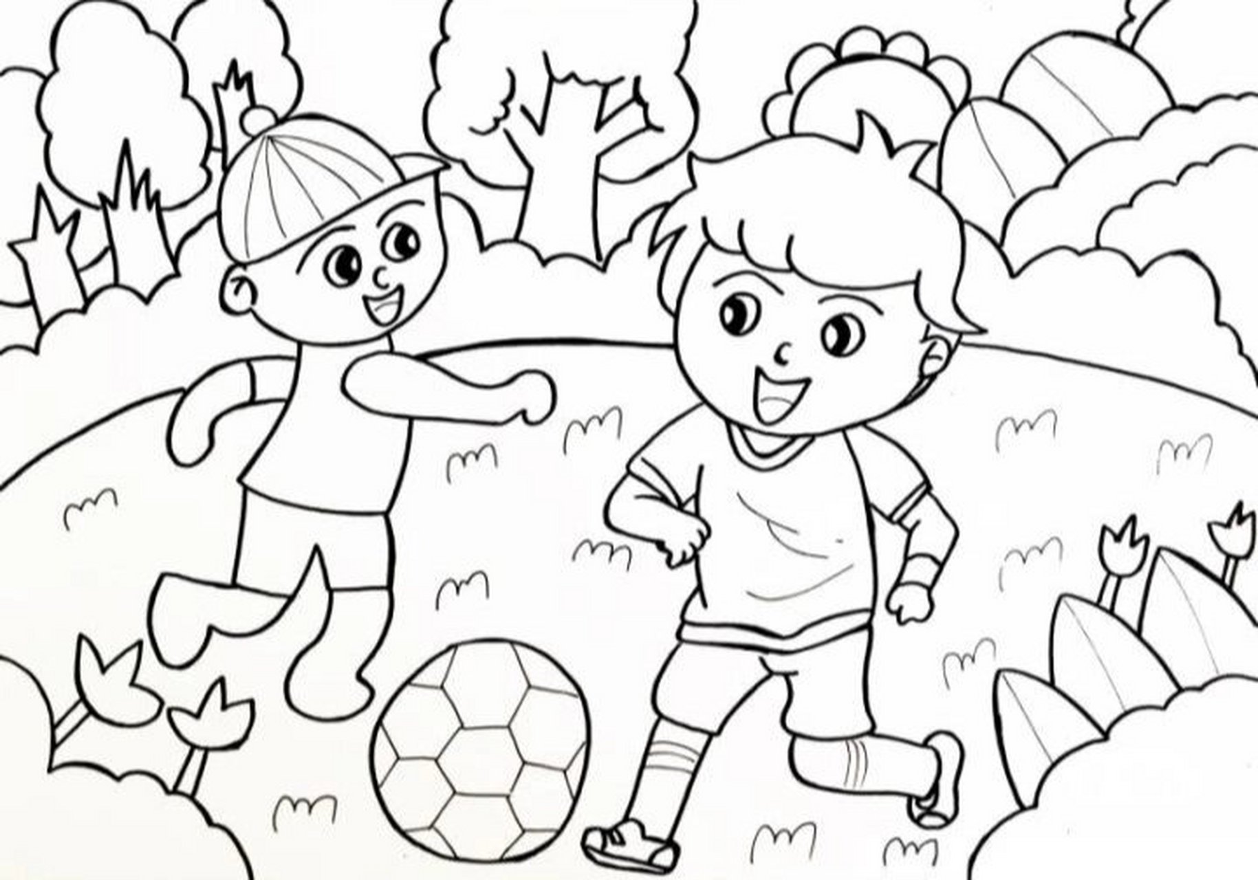 足球比赛操场运动会小学生儿童画科幻画 精品ppt分享-325  足球比赛