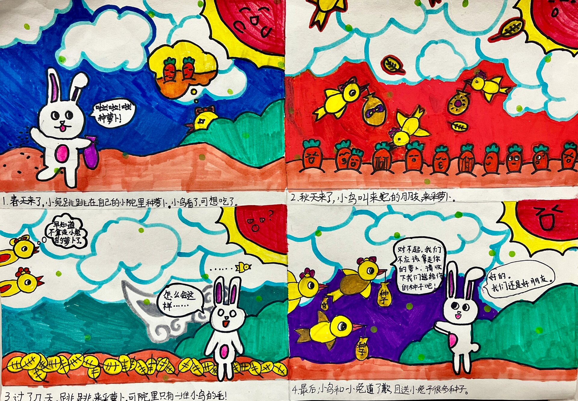 三年级上《连环画》学生作品 了解连环画的组成,连环画的特点及绘画