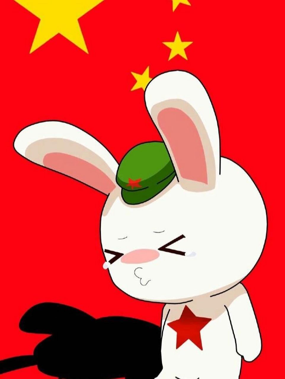 那兔壁纸  红旗下的兔子
