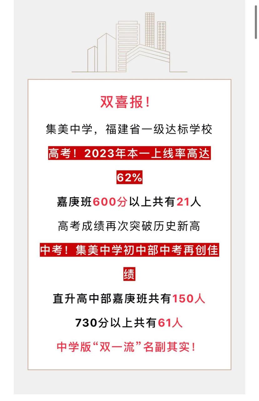 厦门头条集美中学2023年中考高考喜报 高考!