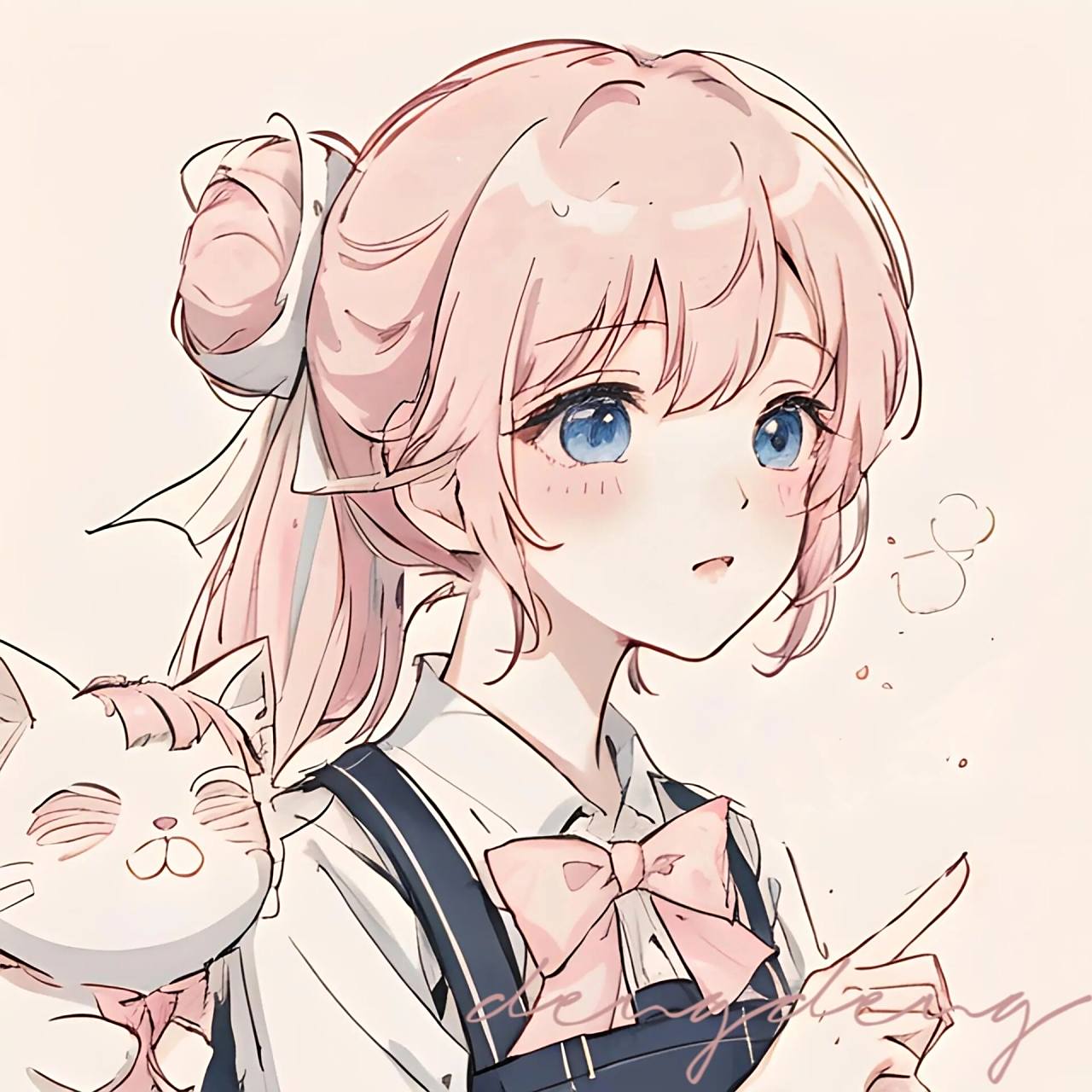 粉色系可爱女生头像|动漫女头|日系简约风