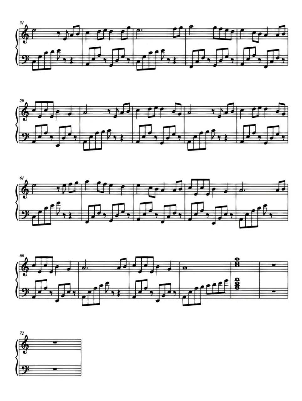 「钢琴谱」班得瑞《童年》 childhood memory抒发的是作者对童年的