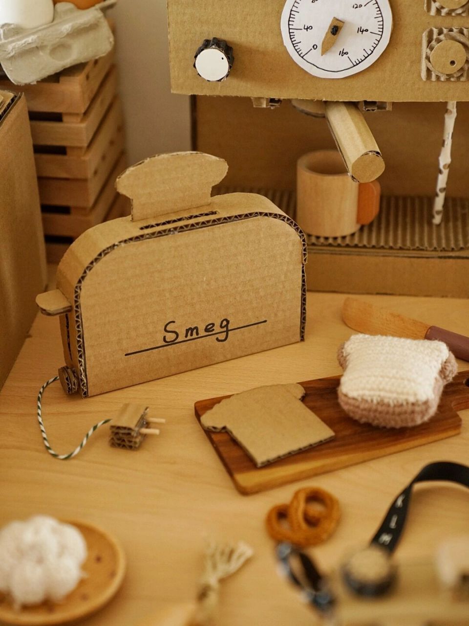 亲子手工|diy纸板早餐三件套 早餐吃什么呢!咖啡配吐司?还是果汁?