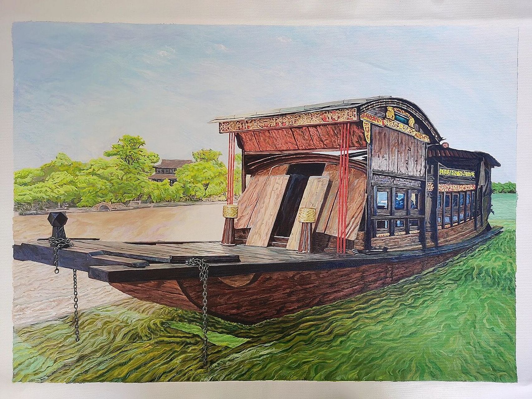 建党100周年画的红船 !