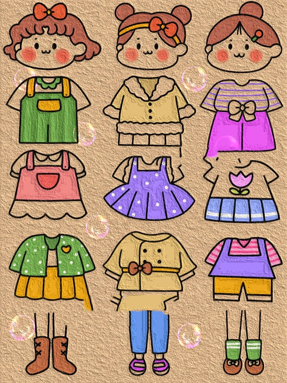 小田妞的衣橱9607卡通服饰简笔画 【原创】小田妞的衣橱 每天都要