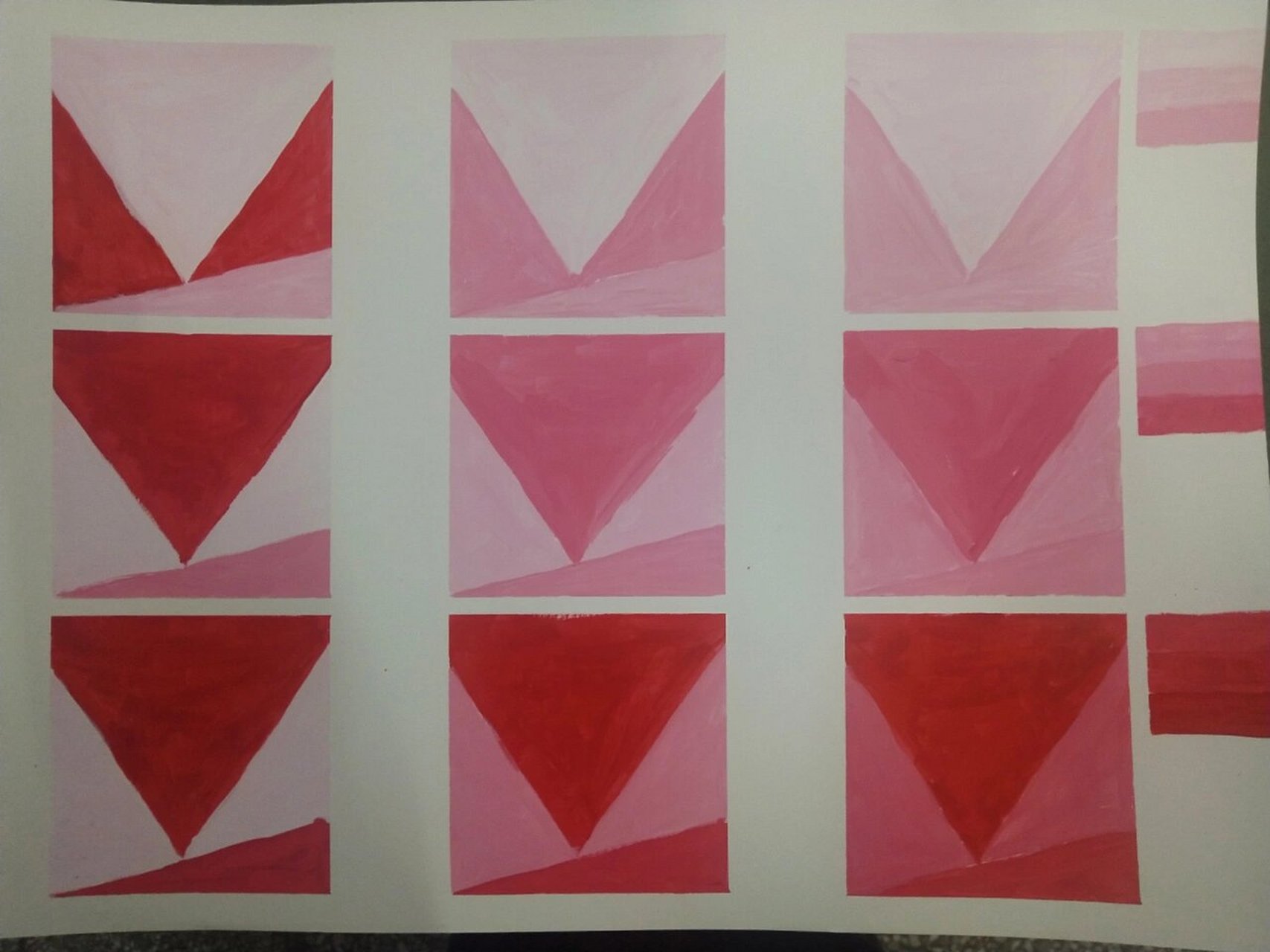 明度九调对比练习 发现还是有很多朋友不太明白,图上我没标注,以下