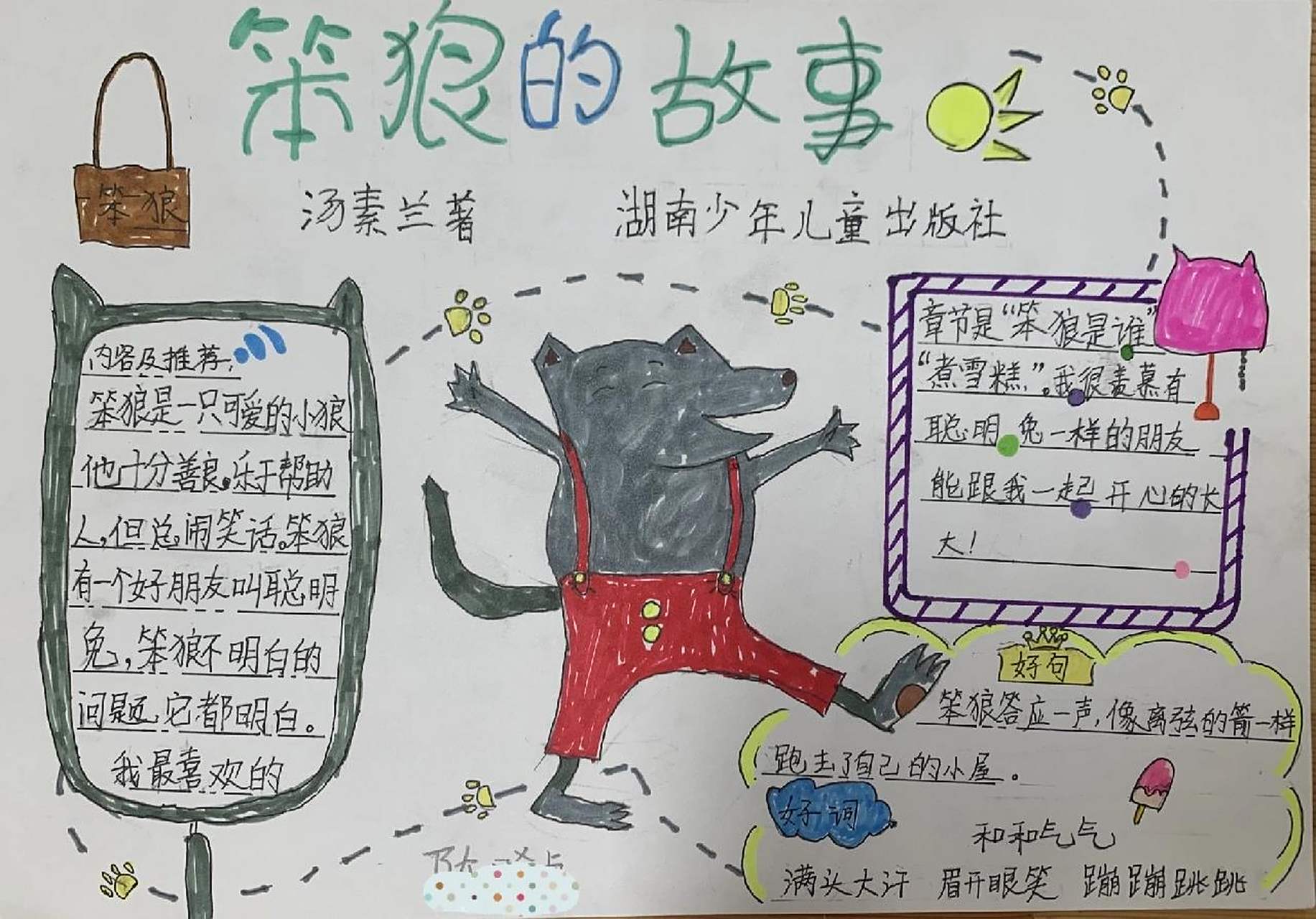 笨狼的故事手抄报 好书推荐《笨狼的故事》 一二年级小朋友都可以阅读