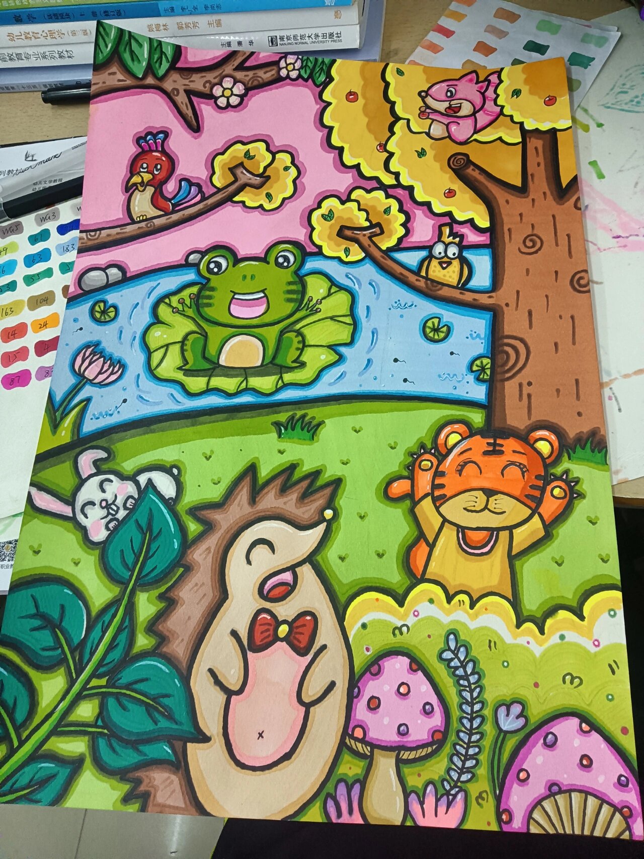 儿童主题画《动物世界》