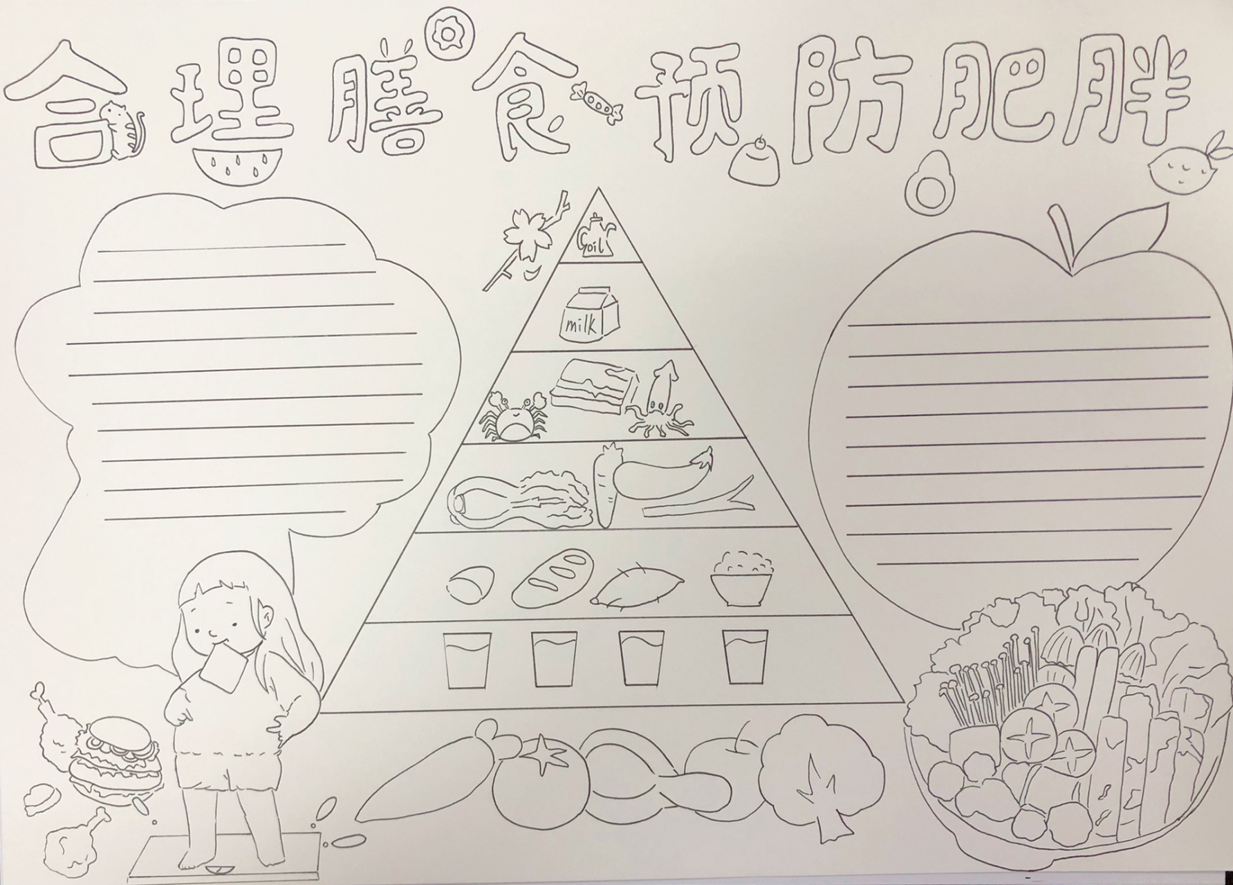 合理膳食预防肥胖手抄报 合理膳食 预防肥胖 手抄报
