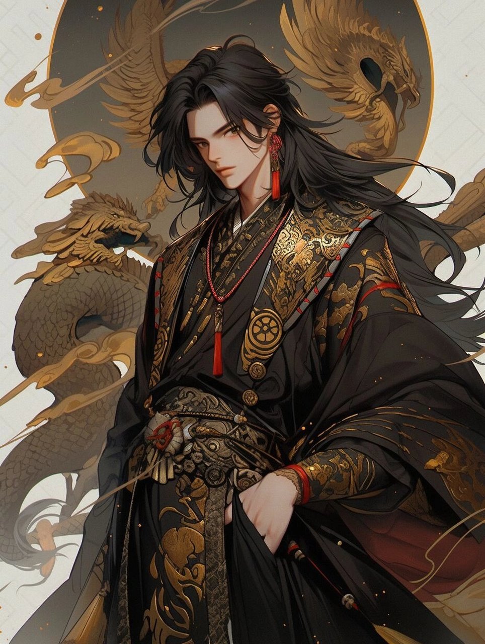 古风美男|黑发持剑